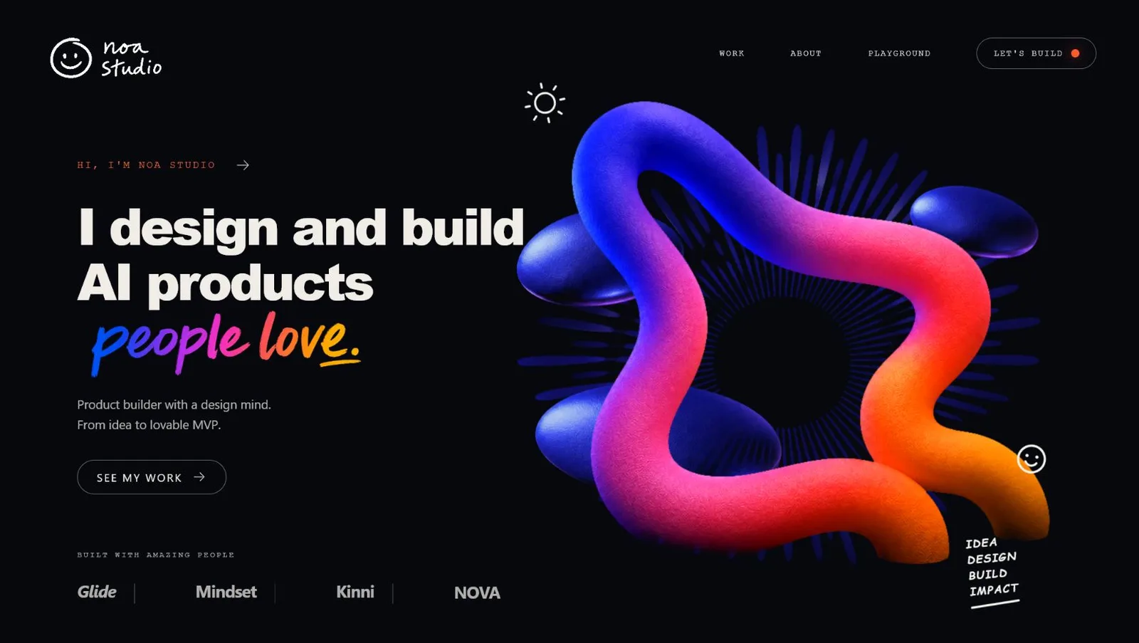 Bold neon hero section
